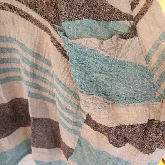 Luukaa Karen Tunic Linen Size 18 Cream & Mint Lagenlook Artsy - Picture 5 of 9